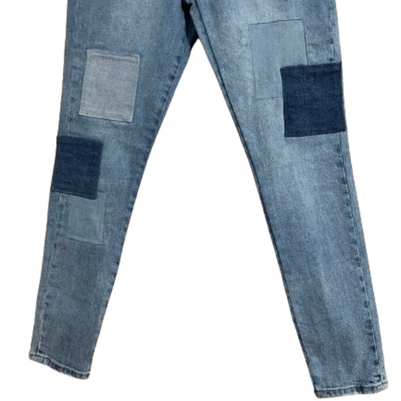 Dear John Women’s Light Wash Blue High Rise Patched Skinny Jeans Sz-28 - Picture 3 of 12